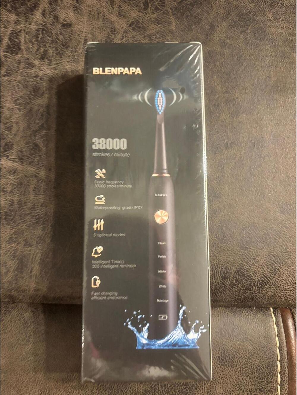 BLENPAPA Sonic Electric Toothbrush 38000 Strokes IPX7 Waterproof NIB - Picture 3 of 7